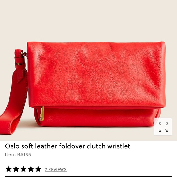 J. Crew Oslo Soft Leather Foldover Clutch Wristlet - Picture 7 of 10